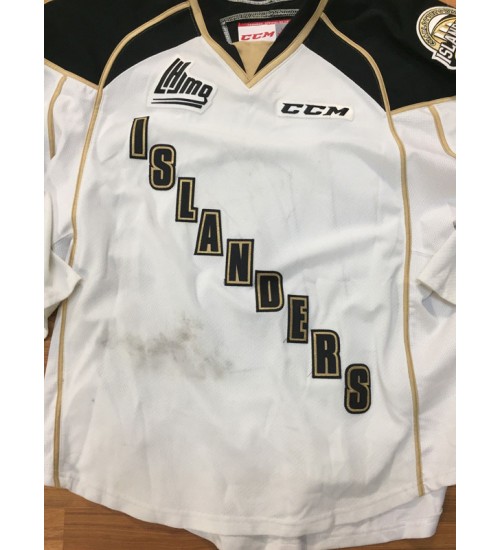 Custom QMJHL Charlottetown Islanders 2013 Pres 18 Chris Chaddock Hockey jersey Home White